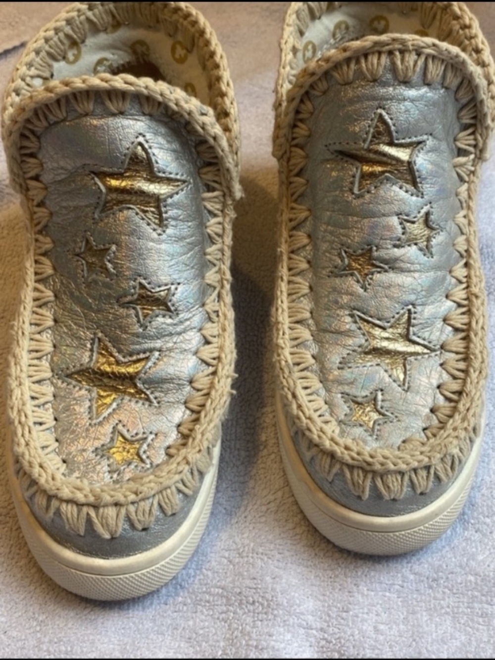 💕 Host Pick💕 MOU Blue and gold Silver sheepskin and leather Ankle Boots - like n - Picture 4 of 17